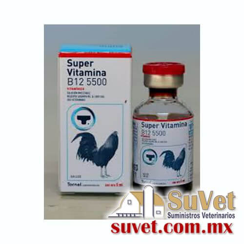 SUPER VITAMINA B12 5500 Gallos frasco de 100 ml - SUVET