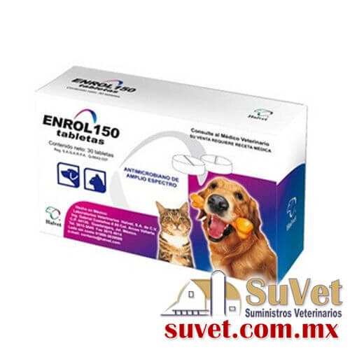 Enrol 150 Enrofloxacina Caja de 30 tabletas - SUVET