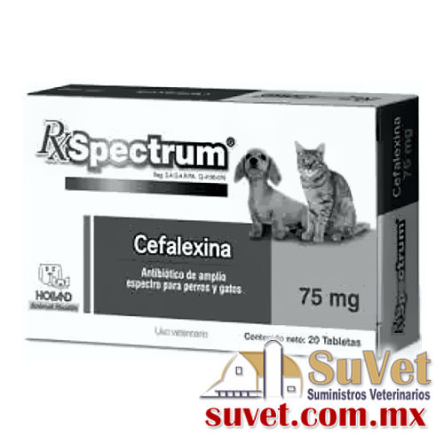 Cefalexina 75 mg caja de 20 tabletas - SUVET