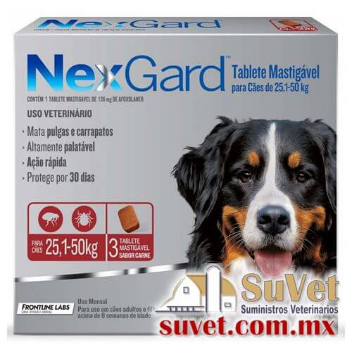 Nexgard XL perro 25.1 a 50 kg caja de 1 pastilla - SUVET