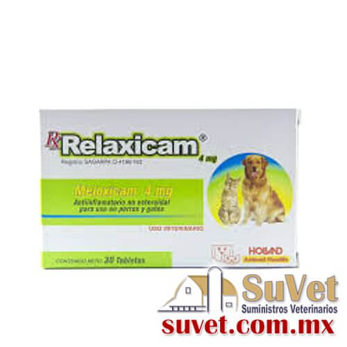Rx Relaxicam  caja con 30 tabletas de 4 mg - SUVET