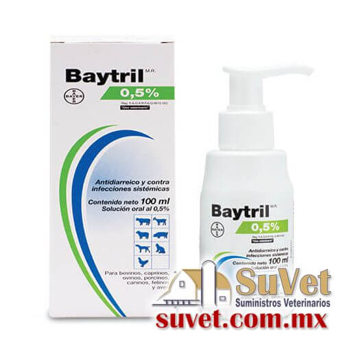Baytril 0.5% oral con aplicador frasco de 100 ml - SUVET