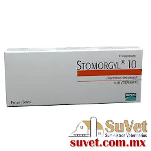 Stomorgyl 10 kg caja con 20 tabletas de 10 mg - SUVET