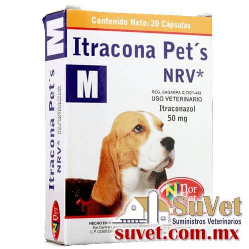 ItraconaPet´s NRV M caja con 20 Cápsulas de 50 mg - SUVET