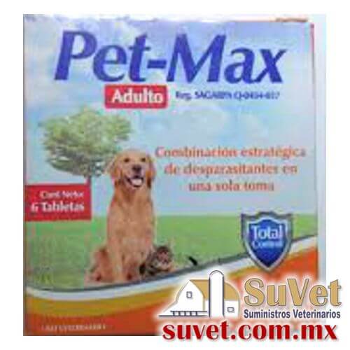 Pet Max 10 kg Adulto caja de 6 tabletas - SUVET