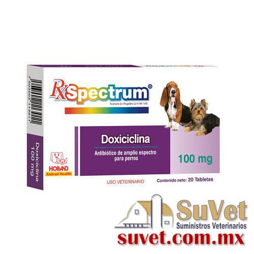 Doxiciclina caja con 30 tabletas de 100 mg - SUVET
