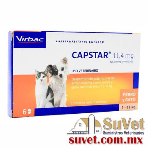Capstar 11.4 mg Caja con 6 tabletas de 100 mg - SUVET