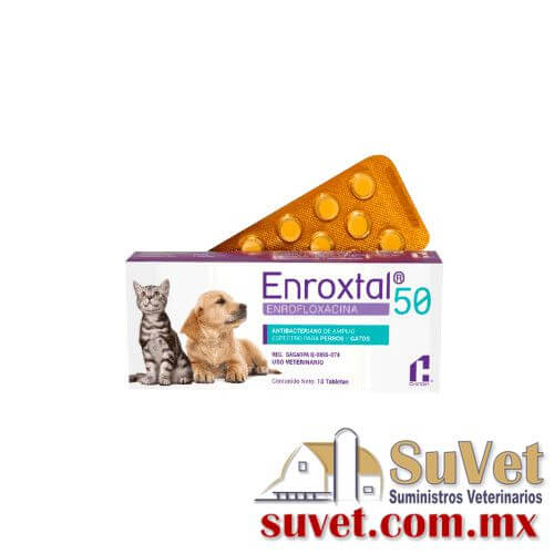 Enroxtal tabs caja con 30 tabletas de 50 mg - SUVET