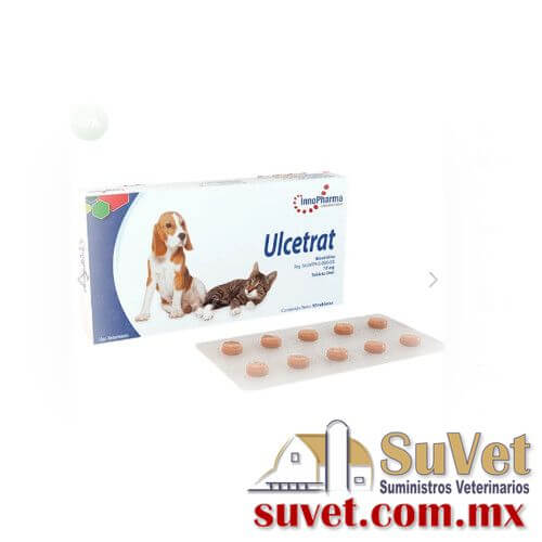 Ulcetrat  caja con 10 tabletas de 10 mg - SUVET