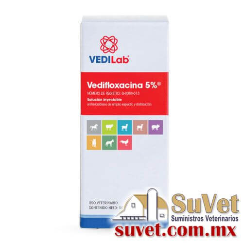 Vedifloxacina 5% caja con 10 frascos de 20 ml - SUVET